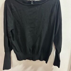 MessBebe Black Long Sleeve Boat Neck Sweater‎ Top Women's M